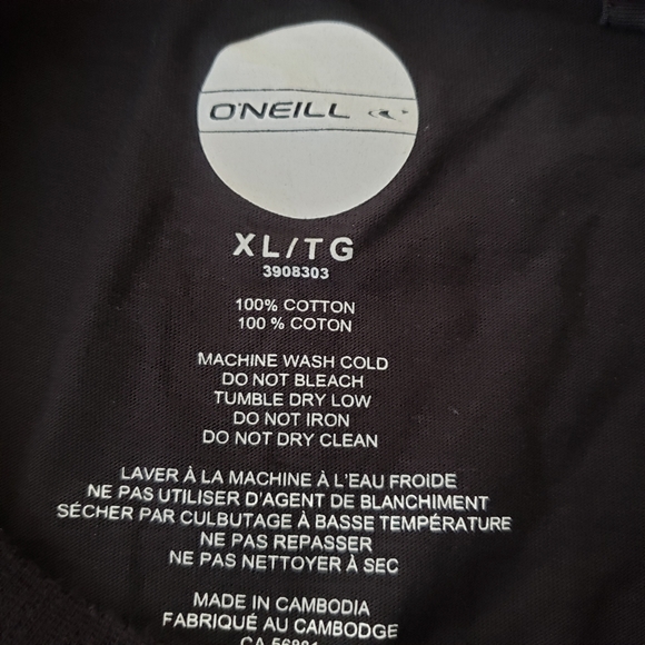 Men's O'Neill Classic Logo Black T-Shirt - XL - Picture 3 of 4